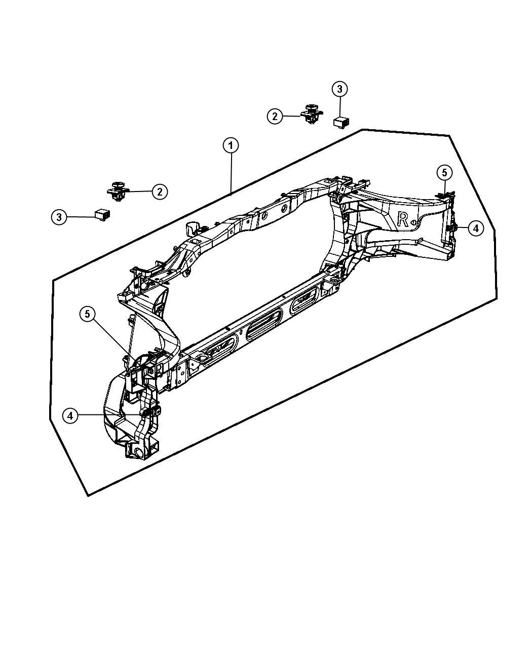 Dodge Ram 2500 Panel. Radiator closure - 68066740AD | Mopar Parts